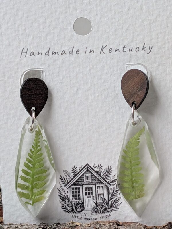 Fern crystal earrings