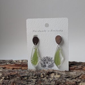 Fern crystal earrings