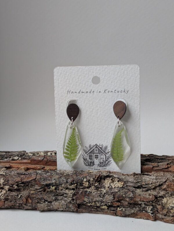 Fern crystal earrings