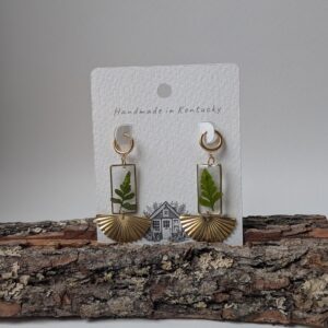 Fern fan dangle earrings