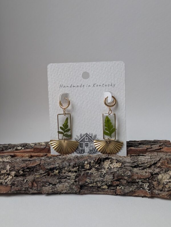 Fern fan dangle earrings