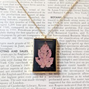 Red Maple Leaf Necklace Dark