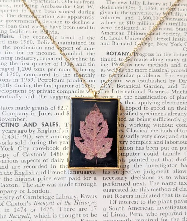 Red Maple Leaf Necklace Dark