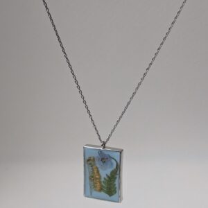 Goldenrod Forget-Me-Not and Fern Necklace