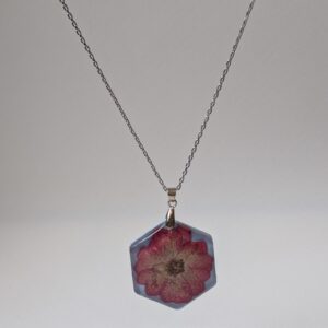 Hexagon Tea Rose Necklace