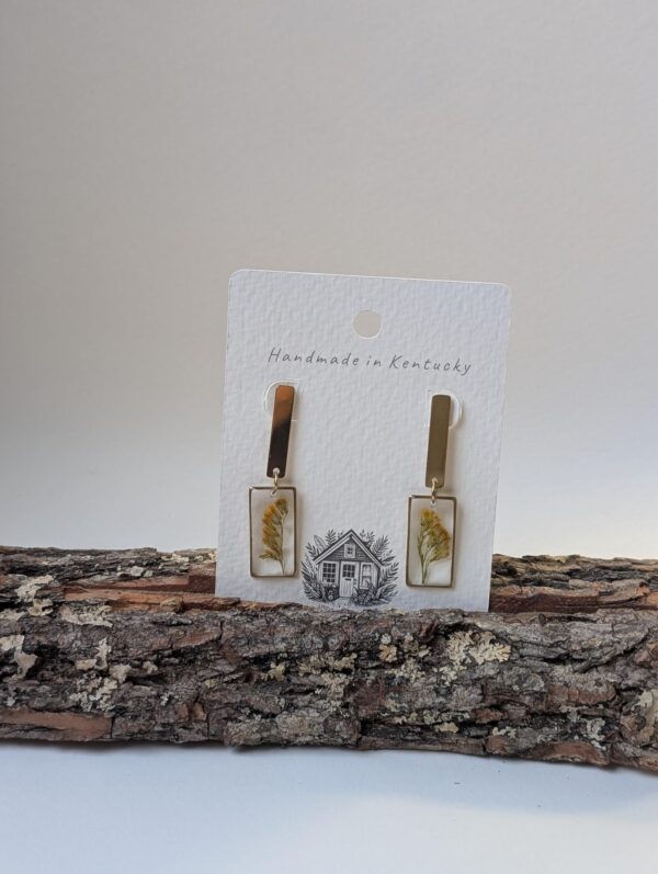 Kentucky goldenrod bar earrings