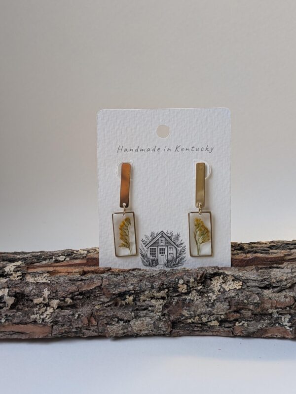 Kentucky goldenrod bar earrings