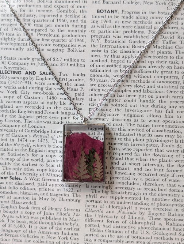 Rose Petal and Fern Necklace