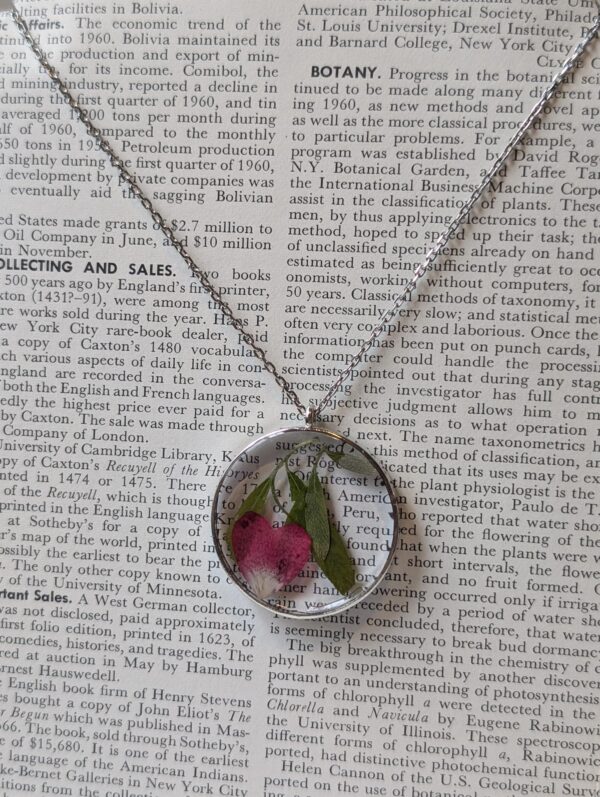 Rose Petal and Weeping Willow Necklace