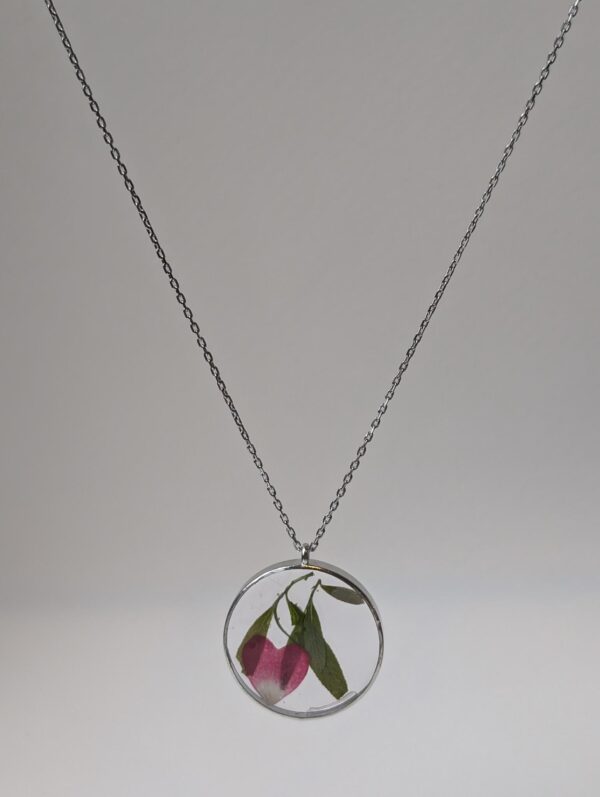 Rose Petal and Weeping Willow Necklace