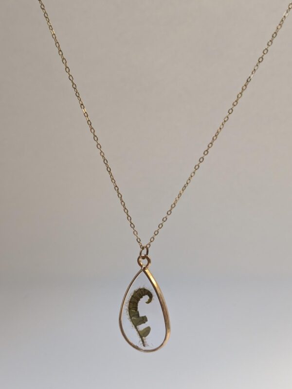 Teardrop Fiddlehead Fern Frond Necklace - Image 5