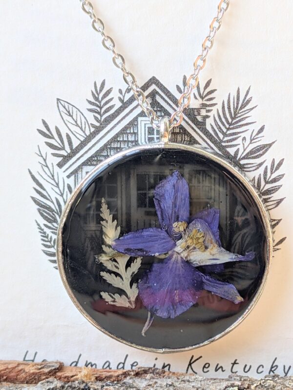 Larkspur and Fern Pendant