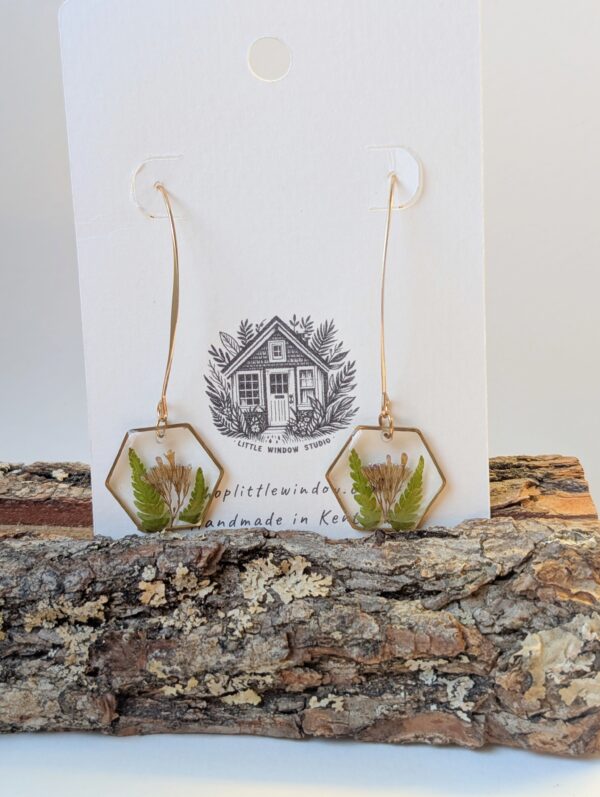 Dried Grass and Fern Earrings