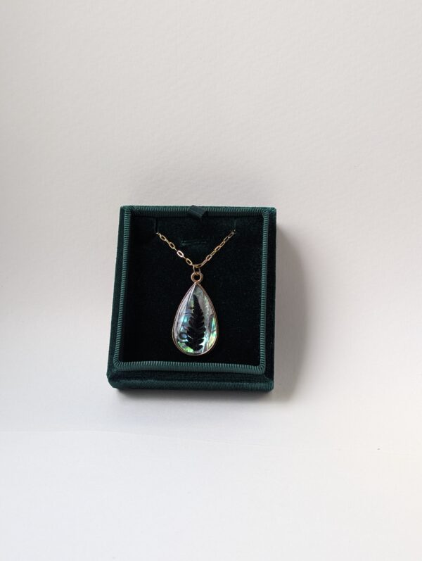 Mother of Pearl and Fern Teardrop Pendant