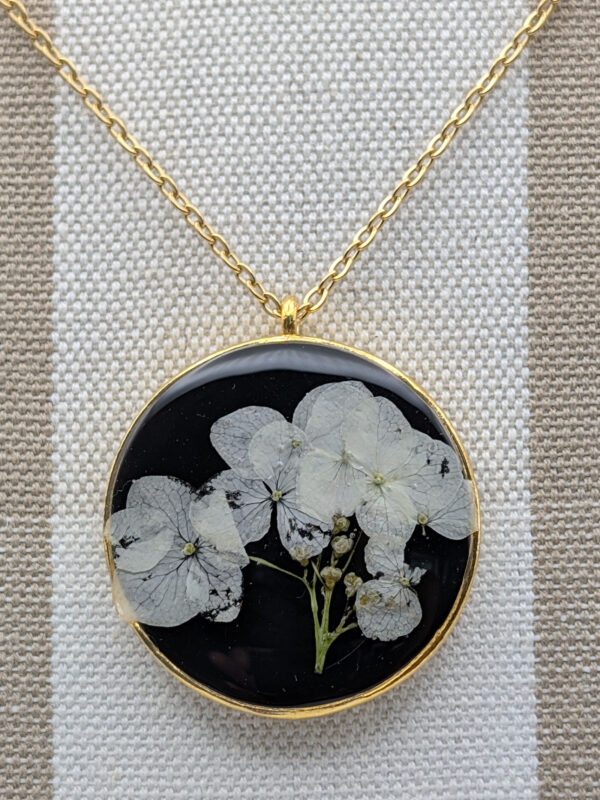 White Hydrangea Pendant - Image 2
