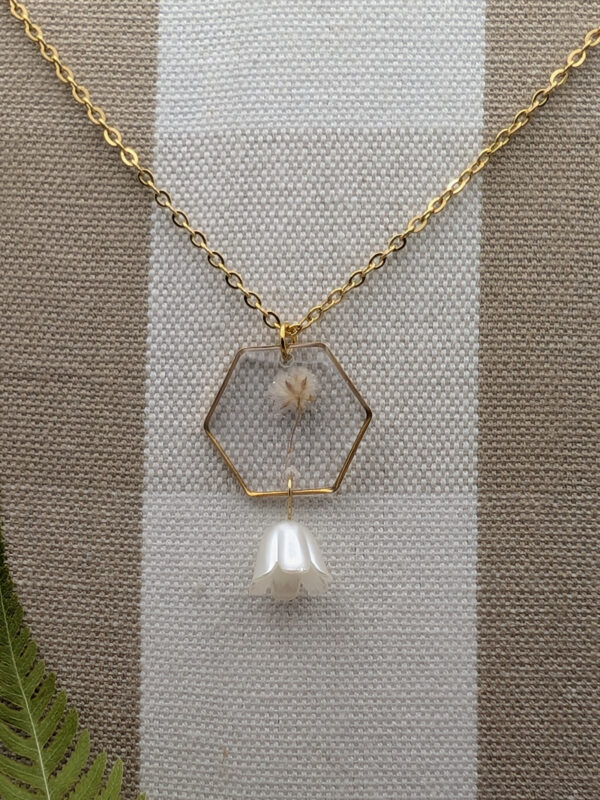 Baby’s Breath Hexagon Pendant - Image 2